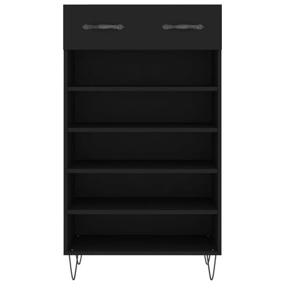 vidaXL Shoe Cabinet Black 60x35x105 cm Engineered Wood