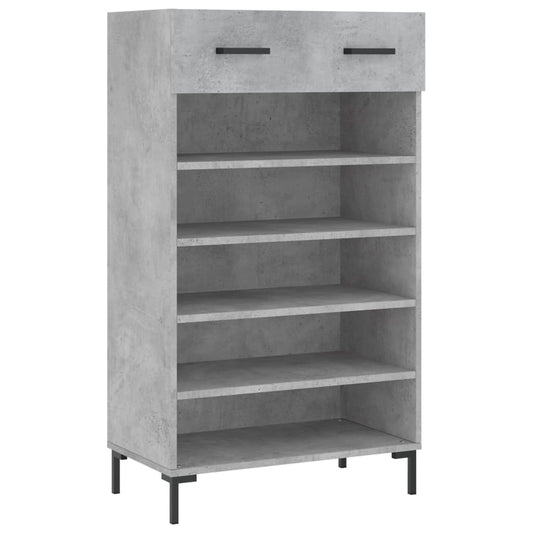 vidaXL Shoe Cabinet Concrete Grey 60x35x105 cm Engineered Wood