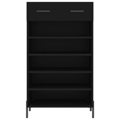 vidaXL Shoe Cabinet Black 60x35x105 cm Engineered Wood
