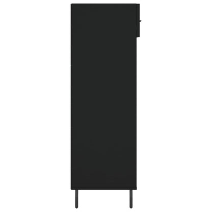 vidaXL Shoe Cabinet | Black | Engineered wood, iron, aluminium | 60x35x105 cm