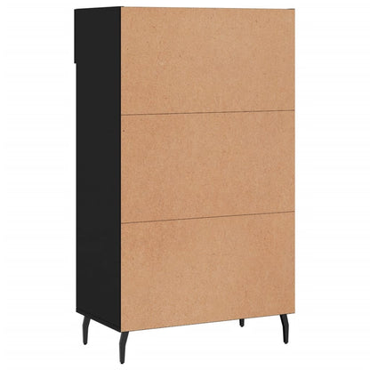 vidaXL Shoe Cabinet | Black | Engineered wood, iron, aluminium | 60x35x105 cm