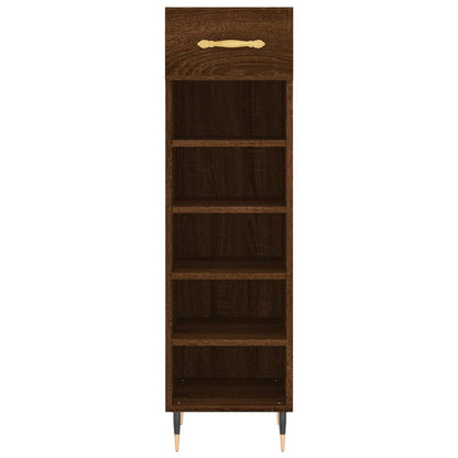 vidaXL Shoe Cabinet Brown Oak 30x35x105 cm Engineered Wood