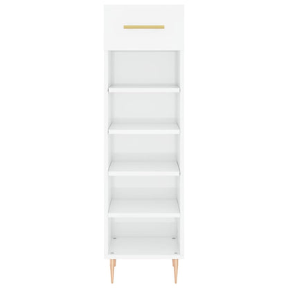 vidaXL Shoe Cabinet High Gloss White 30x35x105 cm Engineered Wood