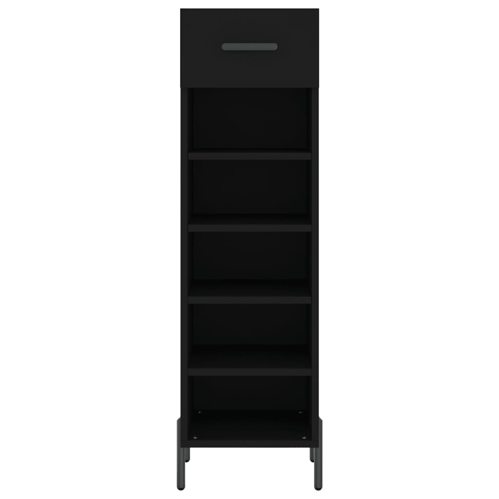 vidaXL Shoe Cabinet Black 30x35x105 cm Engineered Wood