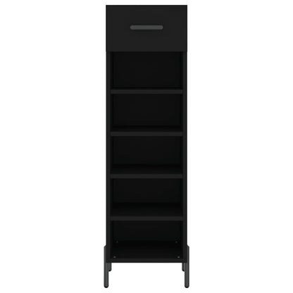 vidaXL Shoe Cabinet Black 30x35x105 cm Engineered Wood