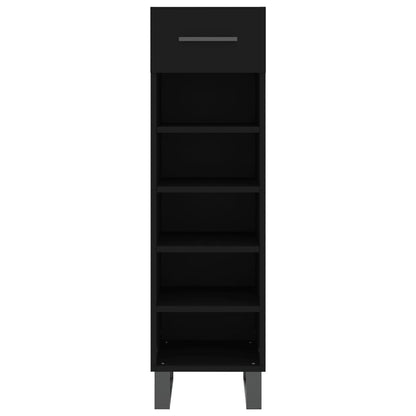 vidaXL Shoe Cabinet Black 30x35x105 cm Engineered Wood