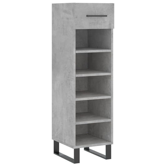 vidaXL Shoe Cabinet Concrete Grey 30x35x105 cm Engineered Wood