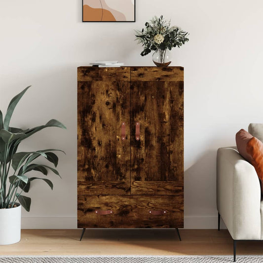 vidaXL Highboard Smoked Oak 69.5x31x115 cm Engineered Wood