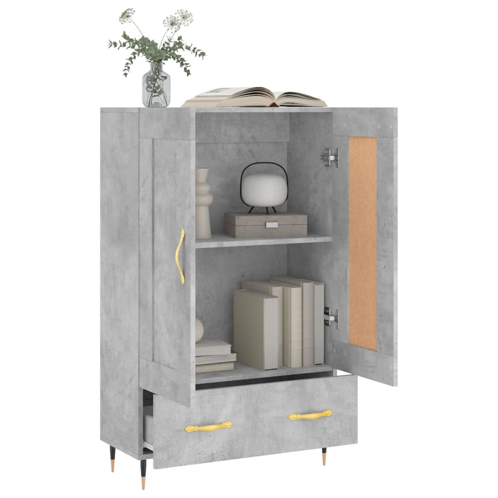 vidaXL Highboard Concrete Grey 69.5x31x115 cm Engineered Wood