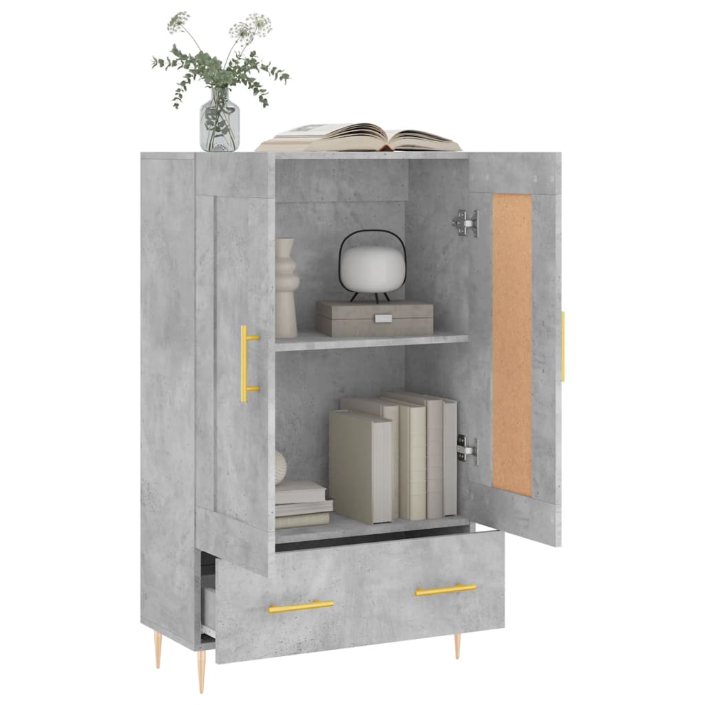 vidaXL Highboard Concrete Grey 69,5x31x115 cm Engineered Wood