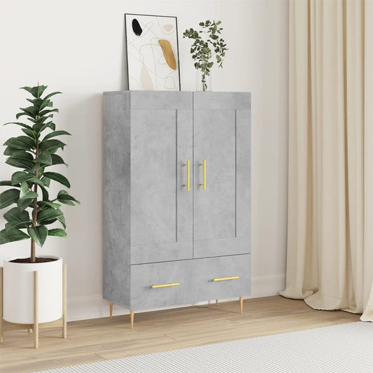 vidaXL Highboard Concrete Grey 69,5x31x115 cm Engineered Wood