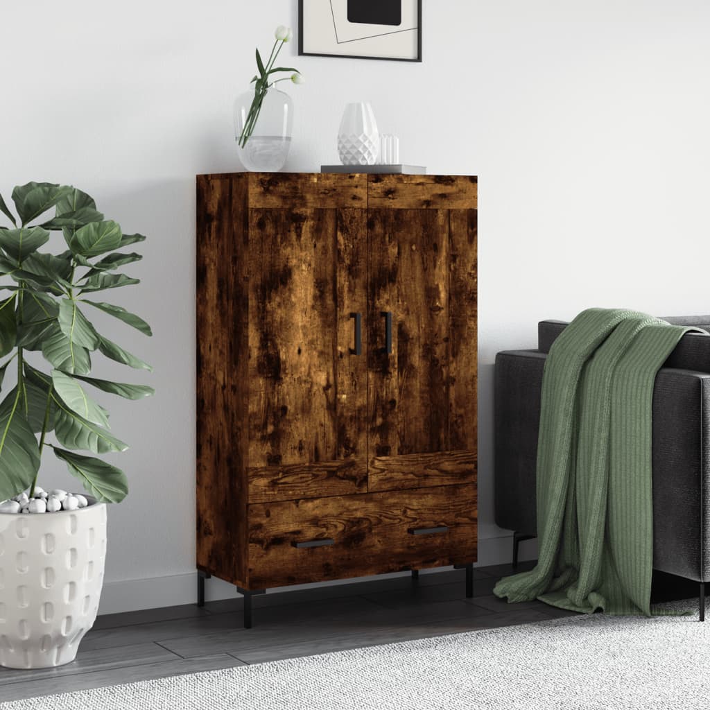 vidaXL Highboard Smoked Oak 69.5x31x115 cm Engineered Wood