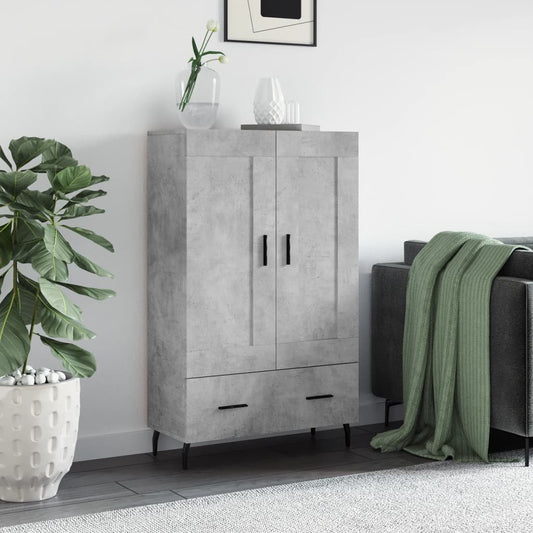 vidaXL Highboard Concrete Grey 69,5x31x115 cm Engineered Wood