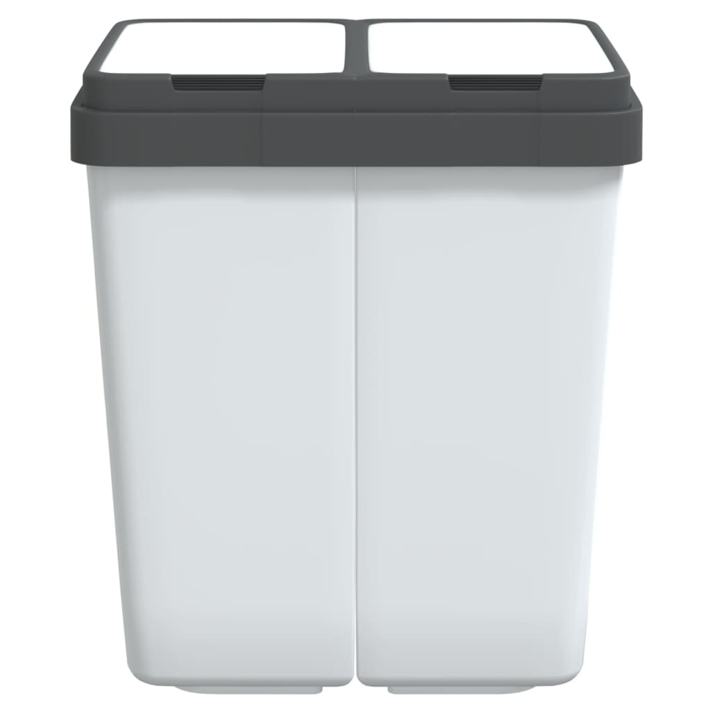 vidaXL Dual Bin White 2x25 L