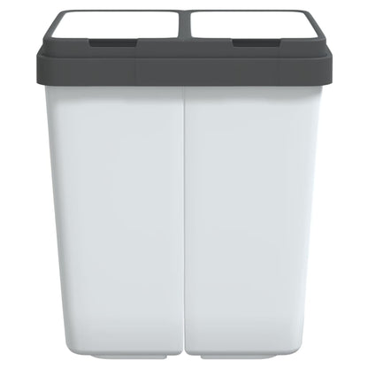 vidaXL Dual Bin White 2x25 L