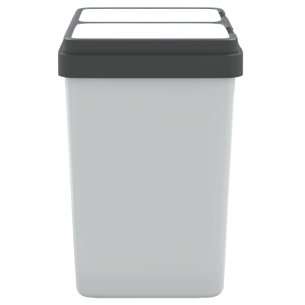 vidaXL Dual Bin White 2x25 L
