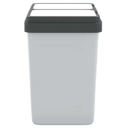 vidaXL Dual Bin White 2x25 L