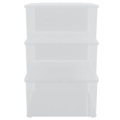 vidaXL Plastic Storage Boxes 3 pcs 10 L Stackable