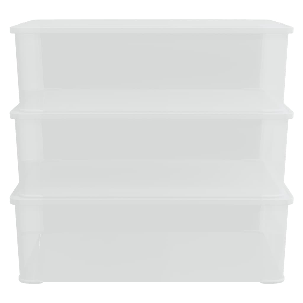 vidaXL Plastic Storage Boxes 3 pcs 25 L Stackable