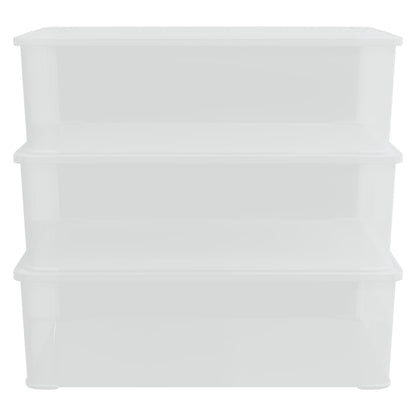 vidaXL Plastic Storage Boxes 3 pcs 25 L Stackable