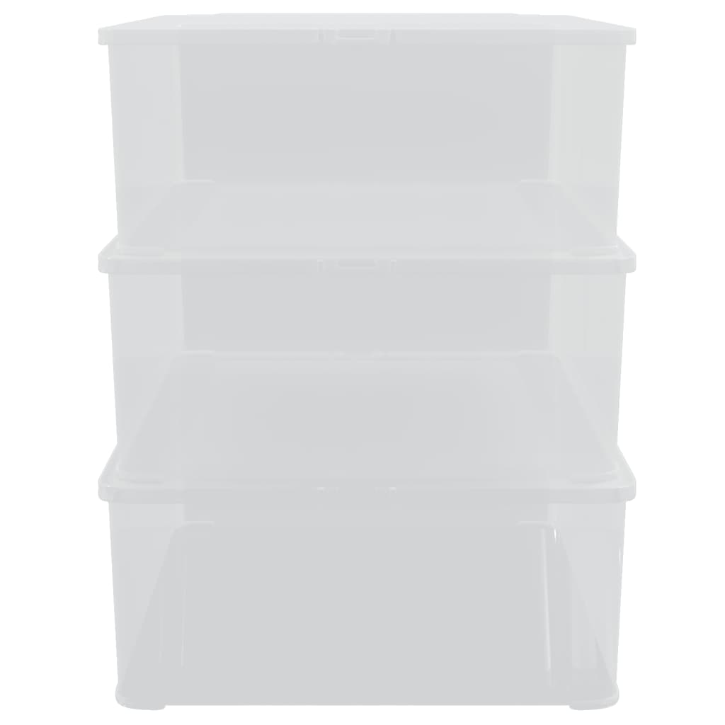 vidaXL Plastic Storage Boxes 3 pcs 25 L Stackable