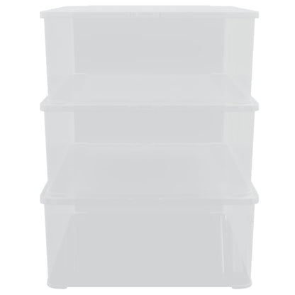 vidaXL Plastic Storage Boxes 3 pcs 25 L Stackable