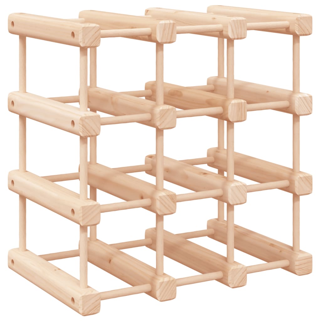 vidaXL Wine Rack for 12 Bottles 36x23x36 cm Solid Wood Pine