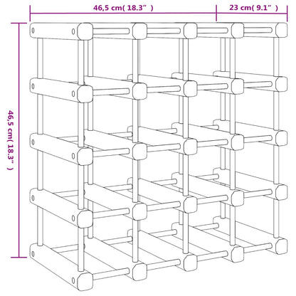 vidaXL Wine Rack for 20 Bottles 46.5x23x46.5 cm Solid Wood Pine
