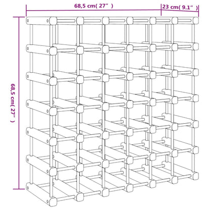 vidaXL Wine Rack for 42 Bottles 68.5x23x68.5 cm Solid Wood Pine