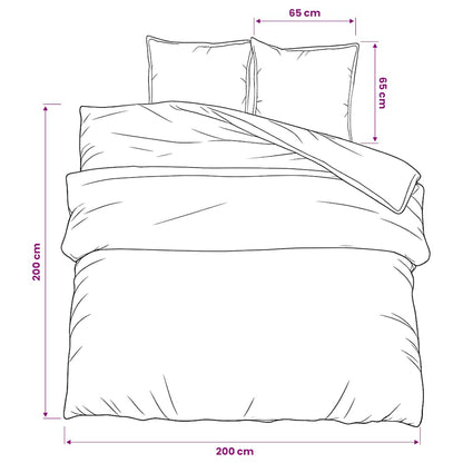 vidaXL Duvet Cover Set White and Brown 200x200 cm Cotton