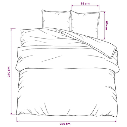 vidaXL Duvet Cover Set White and Brown 260x240 cm Cotton