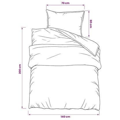 vidaXL Duvet Cover Set Dark Grey 140x200 cm Cotton