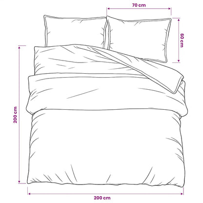 vidaXL Duvet Cover Set Dark Grey 200x200 cm Cotton