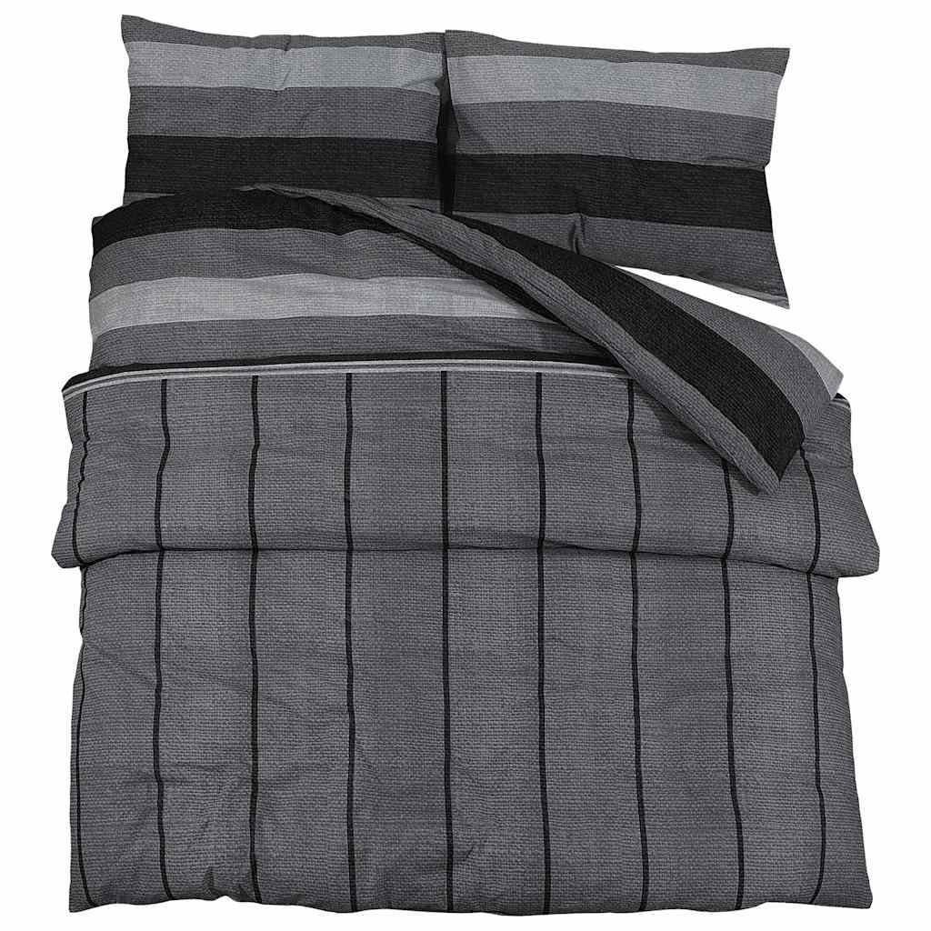 vidaXL Duvet Cover Set Dark Grey 220x240 cm Cotton