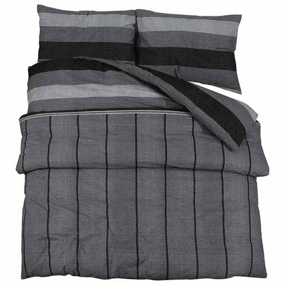 vidaXL Duvet Cover Set Dark Grey 220x240 cm Cotton