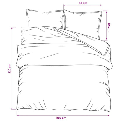 vidaXL Duvet Cover Set Dark Grey 200x220 cm Cotton