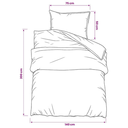 vidaXL Duvet Cover Set Dark Grey 140x200 cm Cotton