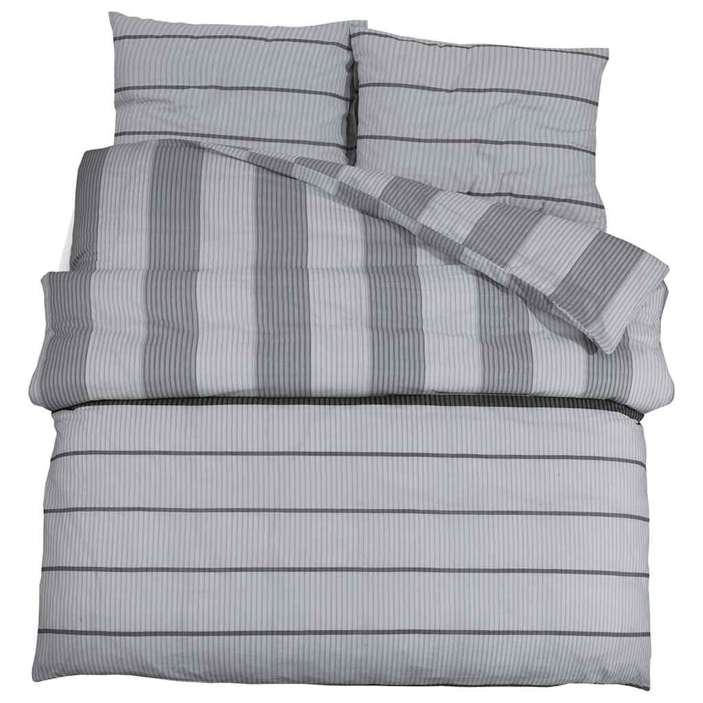 vidaXL Duvet Cover Set Light Grey 200x200 cm Cotton