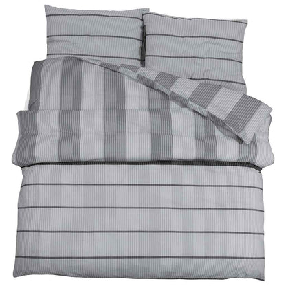 vidaXL Duvet Cover Set Light Grey 200x200 cm Cotton