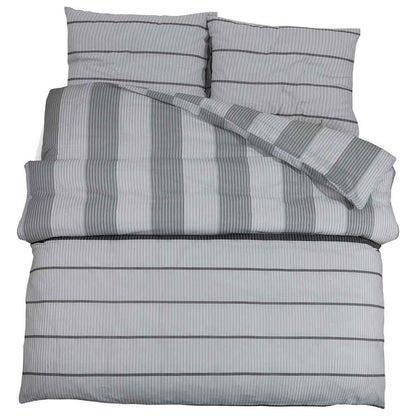 vidaXL Duvet Cover Set Light Grey 240x220 cm Cotton
