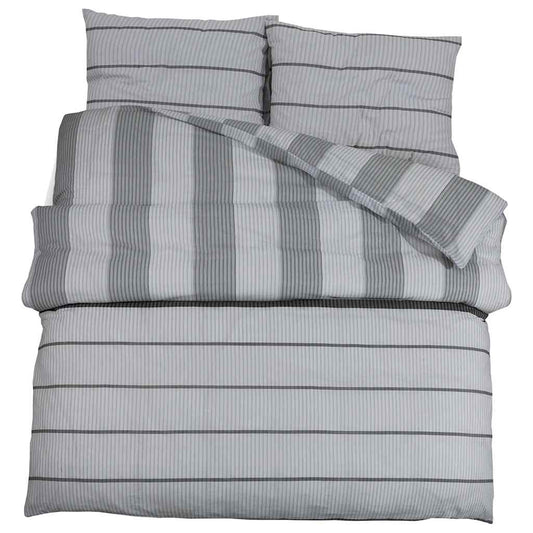vidaXL Duvet Cover Set Light Grey 240x220 cm Cotton