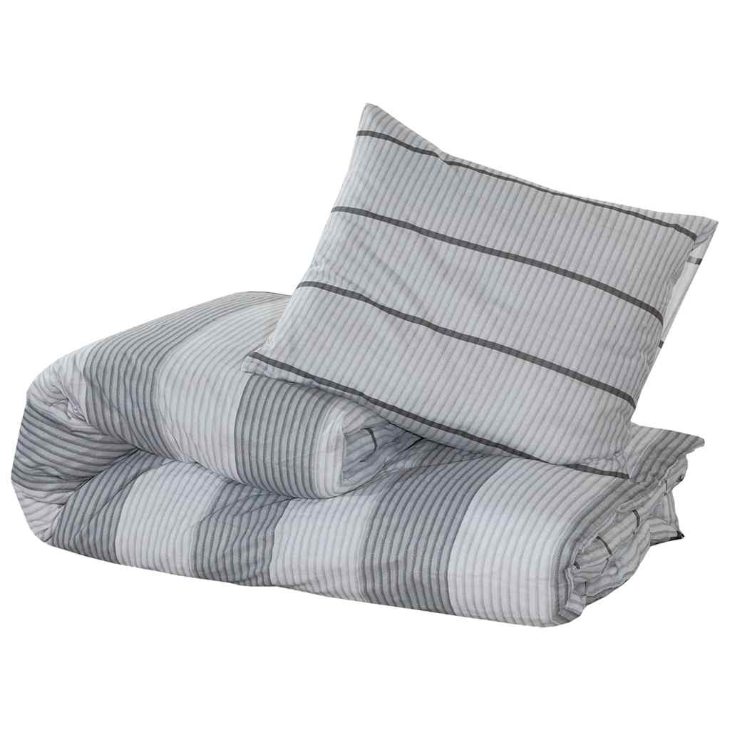 vidaXL Duvet Cover Set Light Grey 240x220 cm Cotton