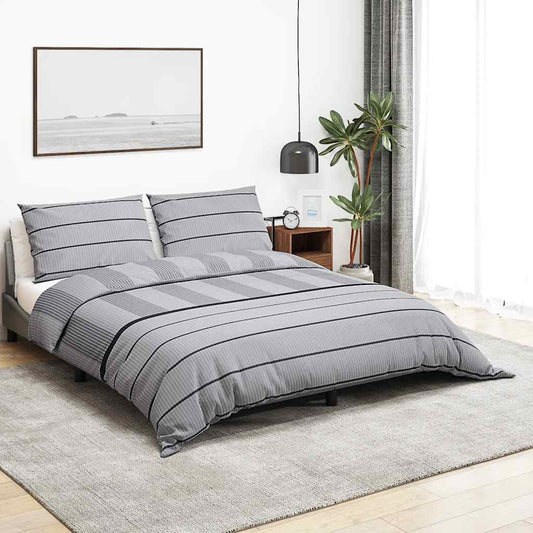 vidaXL Duvet Cover Set Light Grey 240x220 cm Cotton