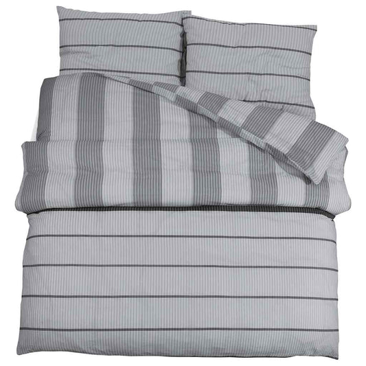 vidaXL Duvet Cover Set Light Grey 220x240 cm Cotton