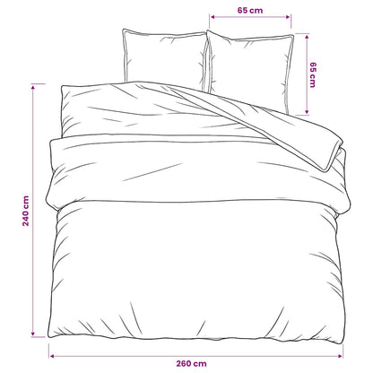vidaXL Duvet Cover Set Grey 260x240 cm Cotton