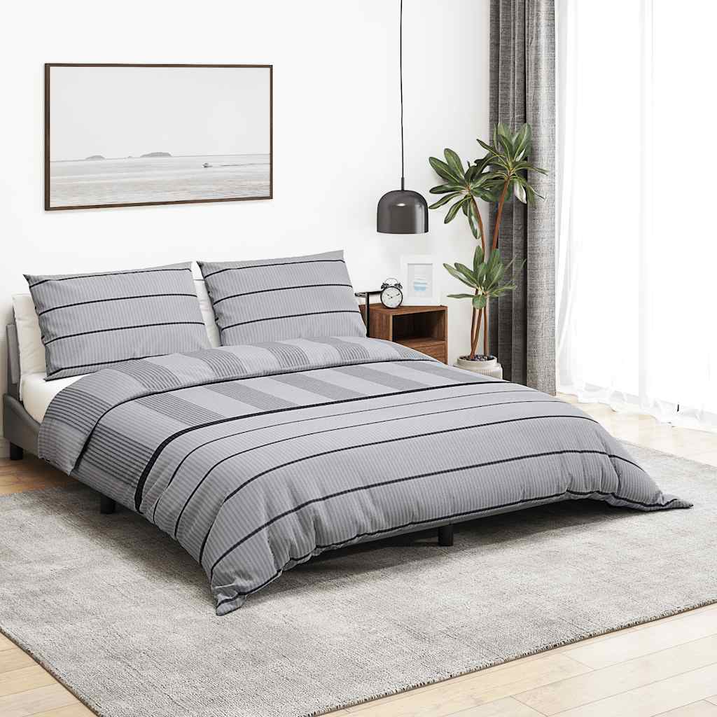 vidaXL Duvet Cover Set Light Grey 260x240 cm Cotton
