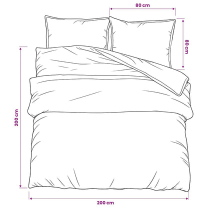 vidaXL Duvet Cover Set Grey 200x200 cm Cotton