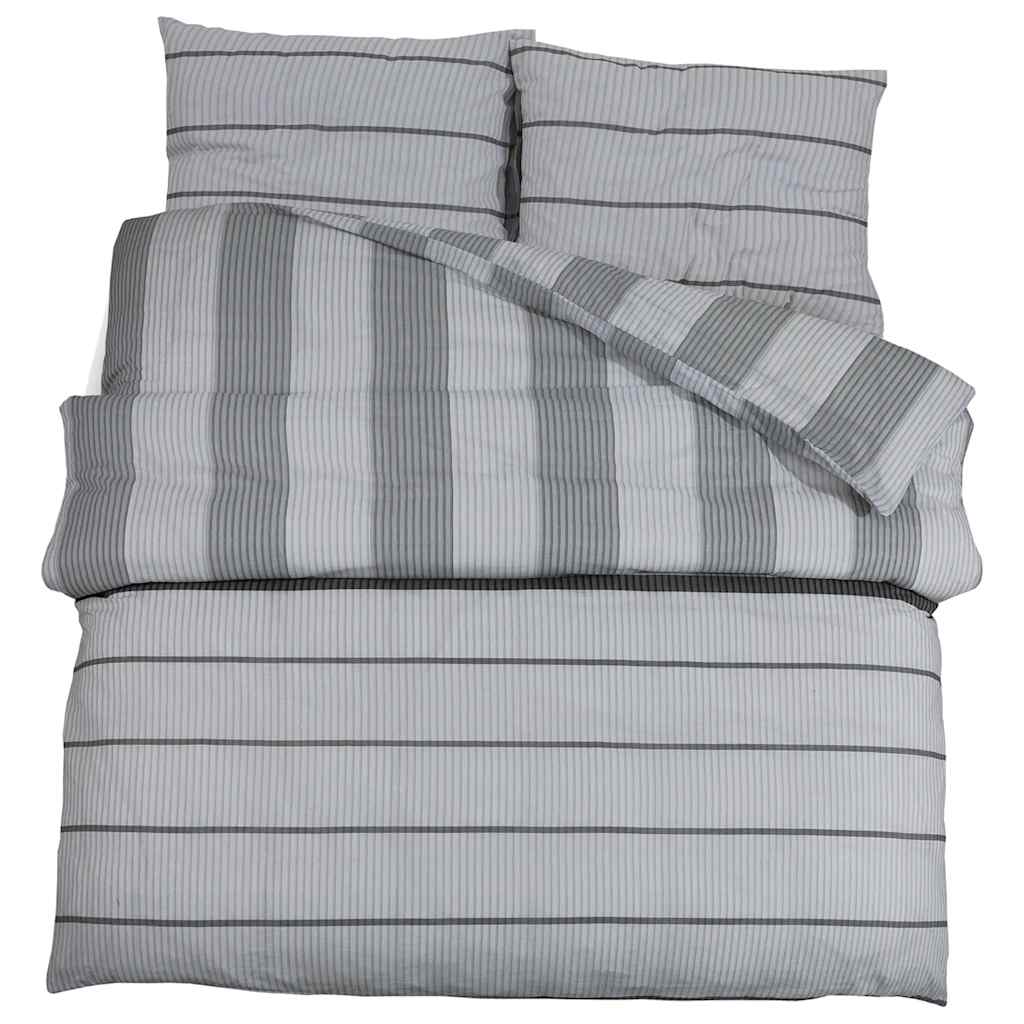 vidaXL Duvet Cover Set Light Grey 140x200 cm Cotton
