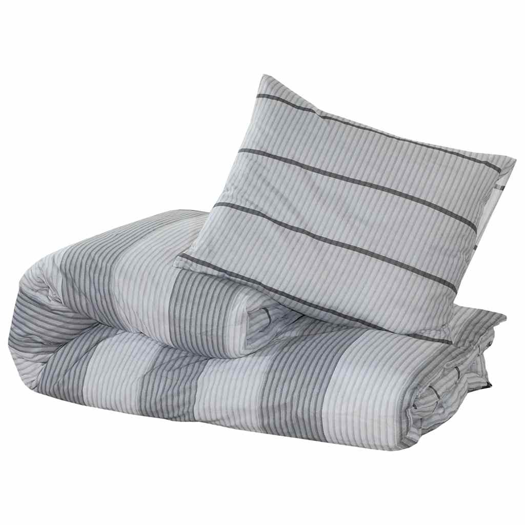 vidaXL Duvet Cover Set Light Grey 140x200 cm Cotton