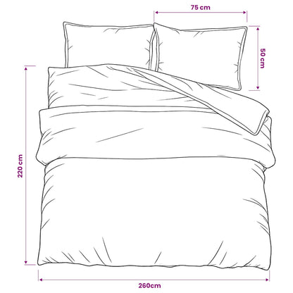 vidaXL Duvet Cover Set Grey 260x220 cm Cotton